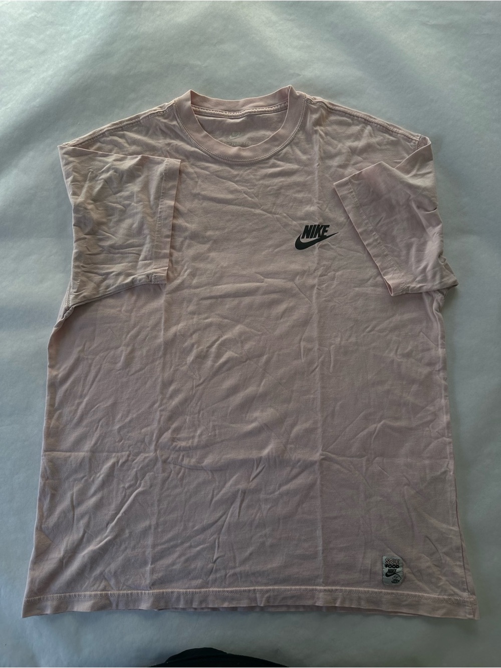 Nike The Nike Tee Men's Pink Graphic Logo Loose Fit Crewneck T-Shirt Size S